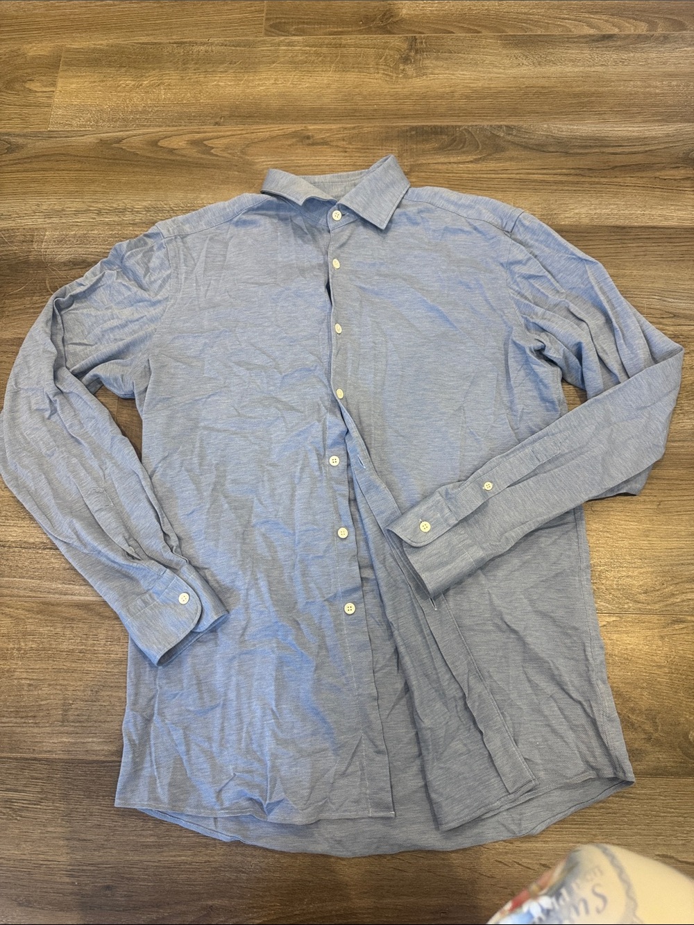 ZEGNA Men's Light Blue Button-Down Shirt